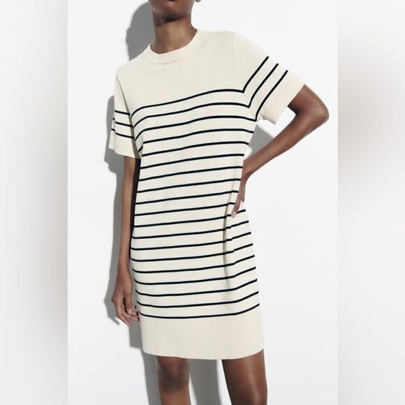 ZARA STRIPED KNIT MINI DRESS - Picture 9 of 9